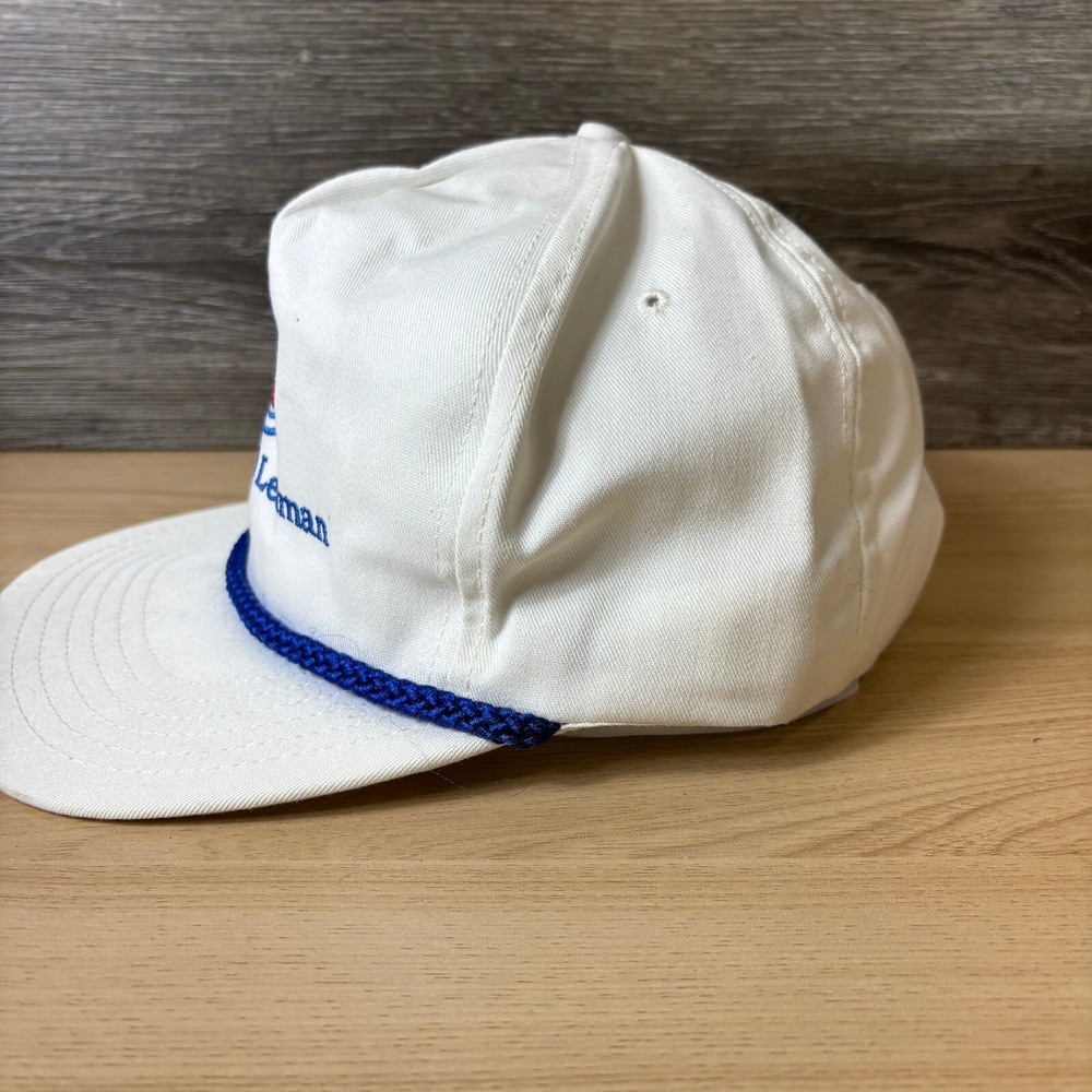 Vintage Chemical Leaman Hat Cap Strap Back White Trucker Adjustable - Picture 4 of 10